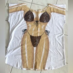 Bikini T-shirt swimsuit cover-up oversized